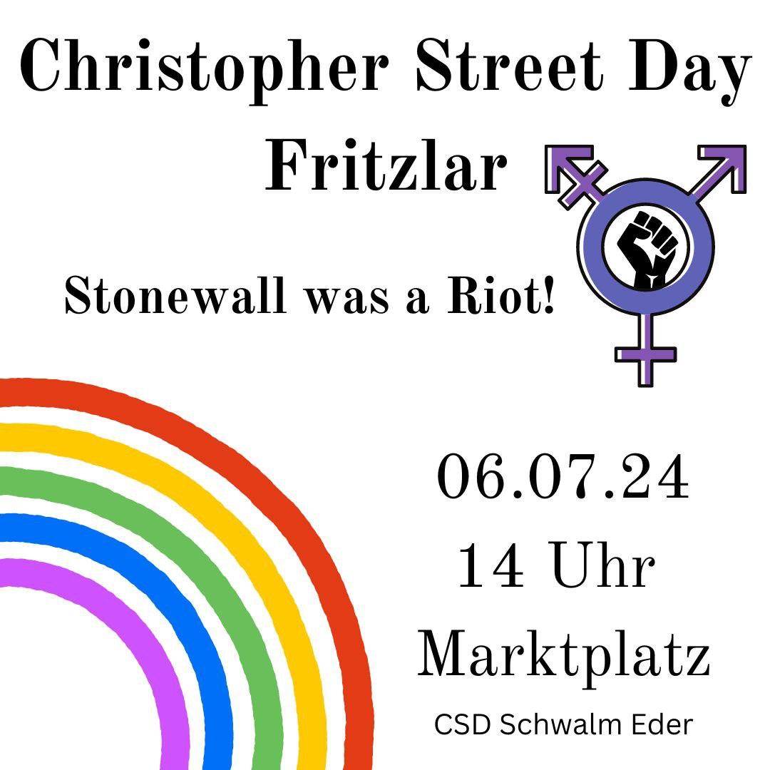 CSD Fritzlar 6.7. 14 Uhr Marktplatz