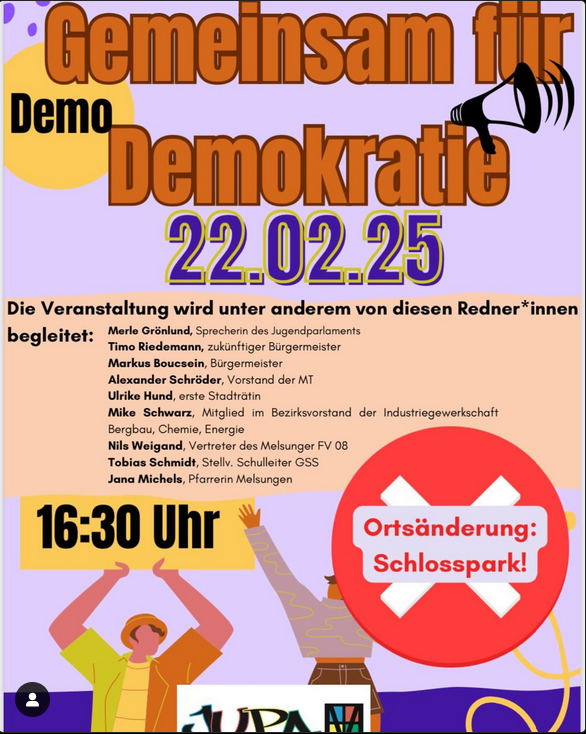 Gemeinsam für Demokratie 22.2.25 16:30 in Melsungen