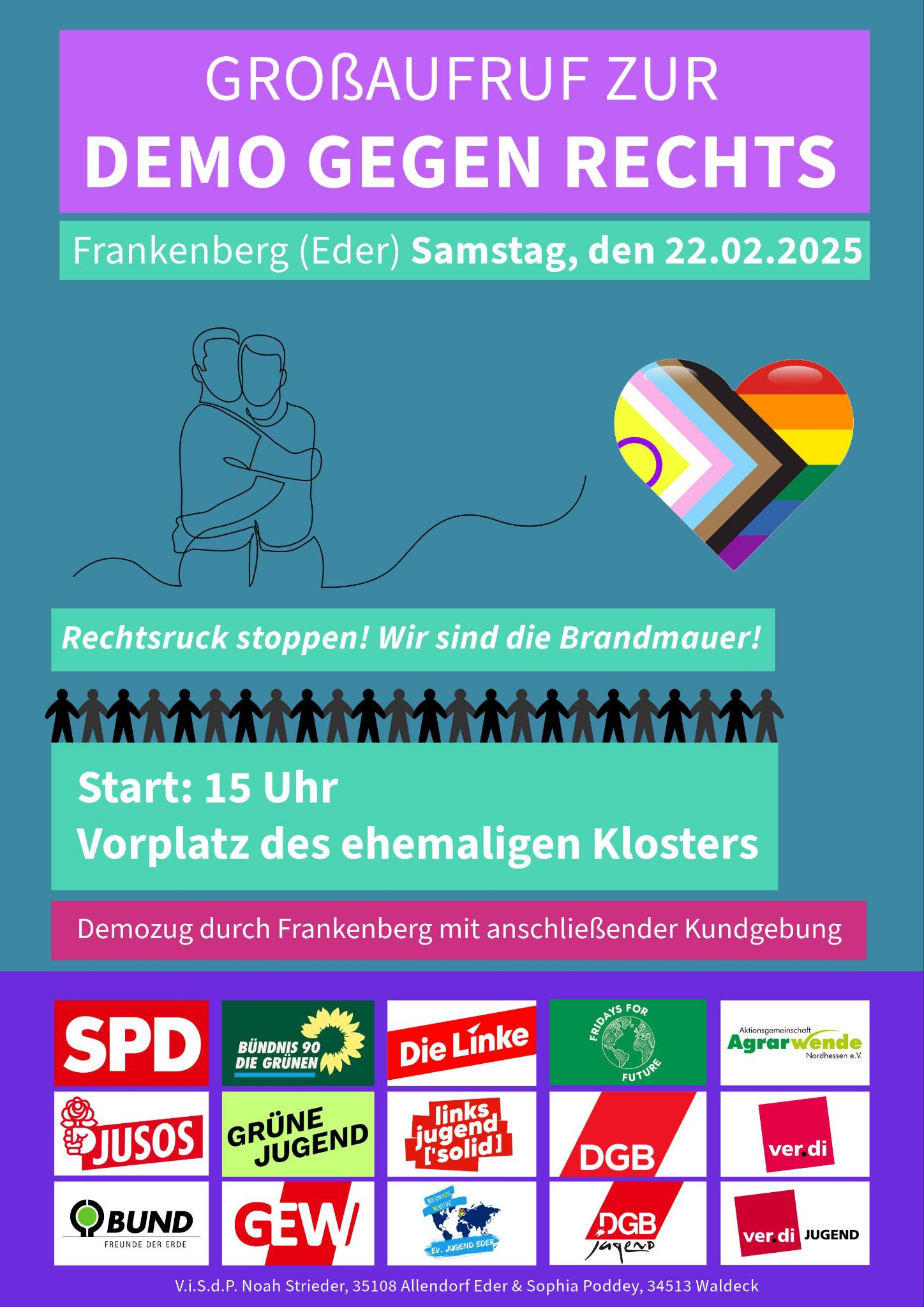 Demo gegen Rechts 22.2. 15 Uhr Frankenberg Klostervorplatz